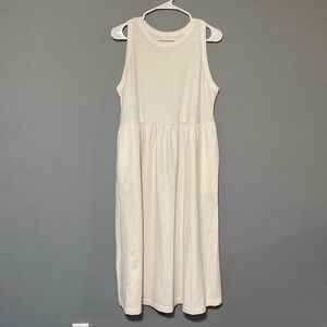 A new day off white sundress with pockets